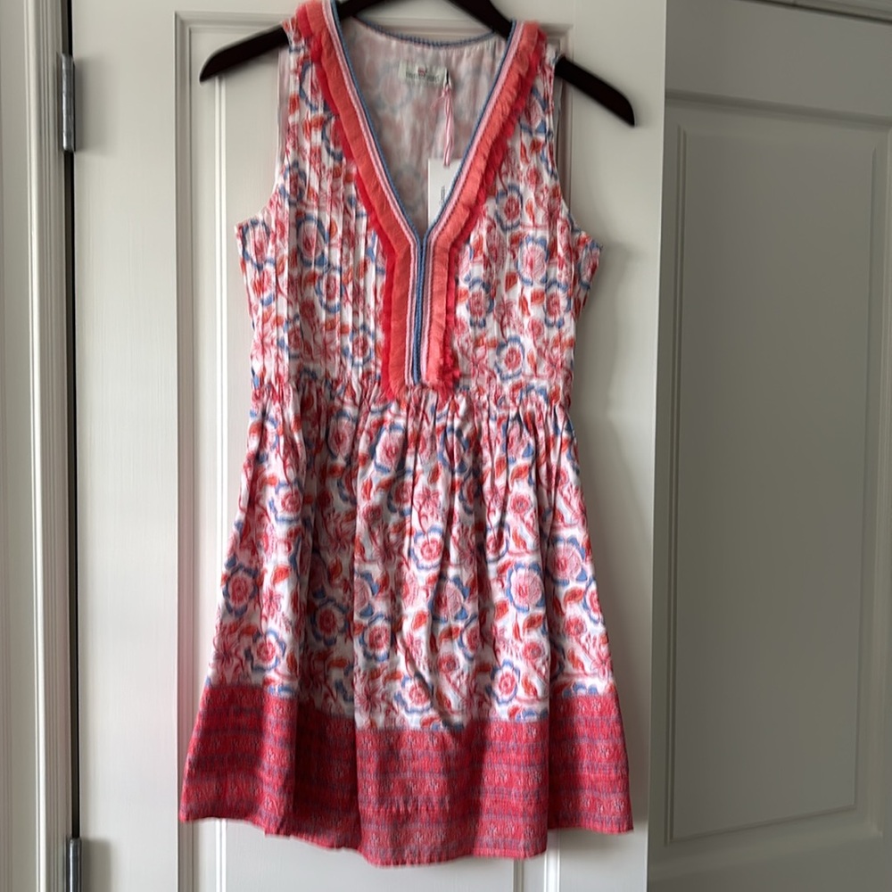 NWT Vineyard Vines floral print pin tuck dress - Picture 2 of 8